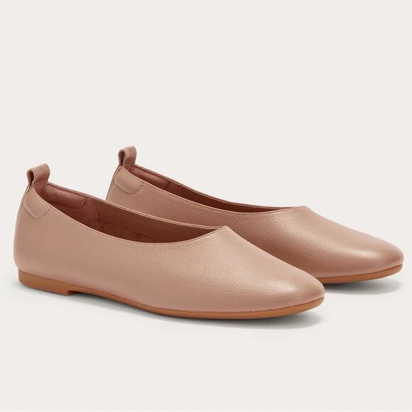 Everlane The Day Glove Flats Tan Nude Beige Leather 5.5 Ballet Flats Minimalist - Picture 1 of 8